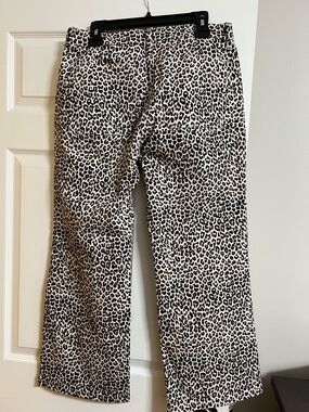 J. Crew Leopard Print Pants - Black & Cream